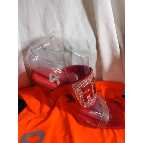 So real Heels Siler Rhinestone 6 Bling Logo Disco - Picture 7 of 14